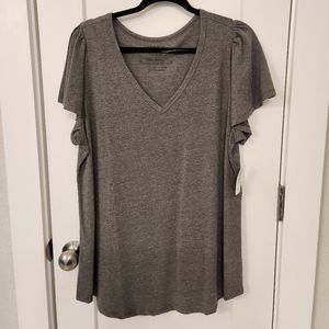 Torrid Girlfriend Signature Jersey V-Neck solid gray tee